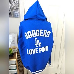 Victoria's Secret PINK LA Dodgers Royal Anorak half zip pullover Jacket